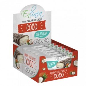 DISPLAY DE BARRA DE COCO CUBIERTA DE CACAO